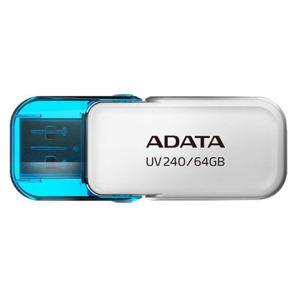 Memoria USB ADATA UV240 | 64GB | USB 2.0 | Celeste | Flip Cap | Compatible con Windows, Mac y Linux
