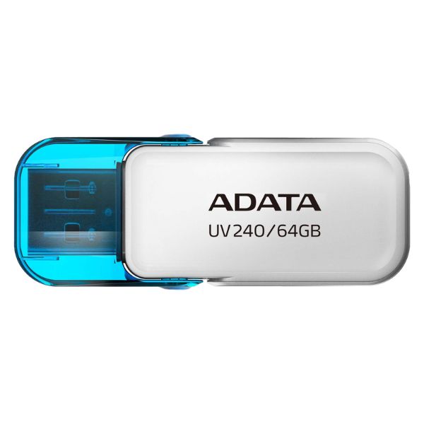 Memoria USB ADATA UV240 | 64GB | USB 2.0 | Celeste | Flip Cap | Compatible con Windows, Mac y Linux