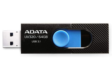 Memoria USB ADATA UV320 64GB | USB 3.1 Gen 1 | Negro/Azul | Lectura hasta 100MB/s