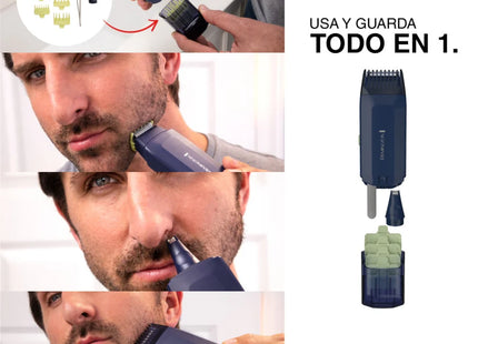 Cortadora de Cabello y Barba Remington Trim & Fit RG033A | Modelo RG033A-110F | Groomer Multifunción | 9 Piezas | 14 Longitudes | Uso Inalámbrico