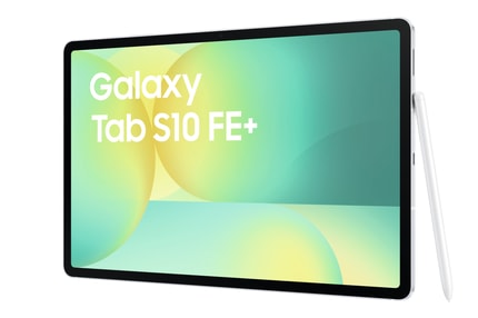Samsung Tab S10 FE+ vista lateral mostrando puertos conectores y botones