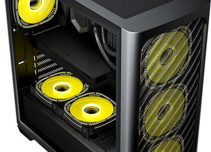 Case ARGB Formula V Line Air Power G3 Plus Black Mid Tower 4711401663652 | 6 Ventiladores 120mm | Malla Frontal | Vidrio Templado | Negro