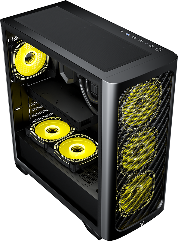 Case ARGB Formula V Line Air Power G3 Plus Black Mid Tower 4711401663652 | 6 Ventiladores 120mm | Malla Frontal | Vidrio Templado | Negro