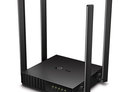 Router TP-Link Archer C50 vista trasera con puertos Ethernet y conexiones