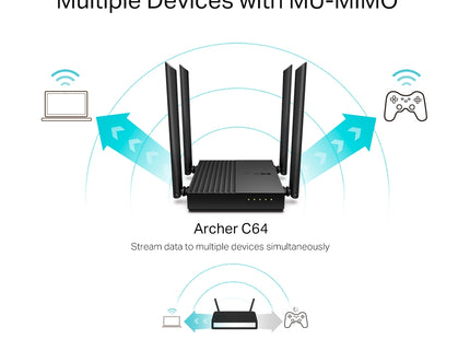 Router MU-MIMO AC1200 TP-Link, Archer C64