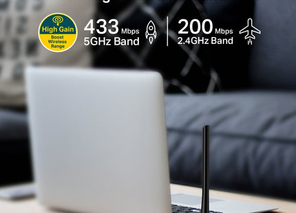 Adaptador USB Inalámbrico AC600 de Alta Ganancia Doble Banda TP-Link, Archer T2U Plus