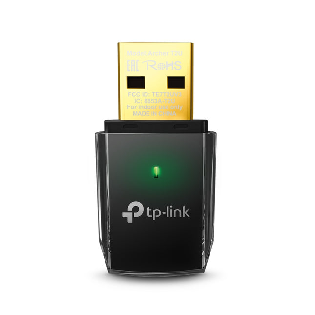 Adaptador WiFi USB TP-Link Archer T2U AC600 vista frontal con antenas