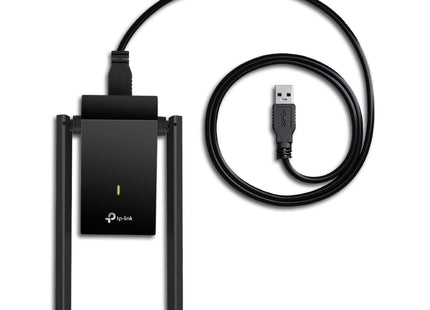 TP-Link Archer T4U Plus adaptador WiFi doble banda vista posterior con logo