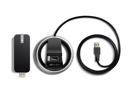 Adaptador TP-Link T9UH doble banda AC1900 vista superior completa