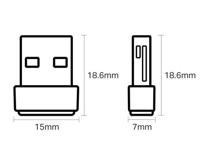 Packaging original TP-Link Archer T2U Nano con especificaciones técnicas