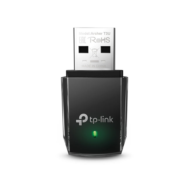 Adaptador USB WiFi TP-Link Archer T3U AC1300 MU-MIMO vista frontal con logo