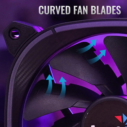 Abanico AeroCool Astro 12 Pro 2 Ventiladores ARGB Pro 120mm | 1 Concentrador de Control H66F | Control Remoto | Negro