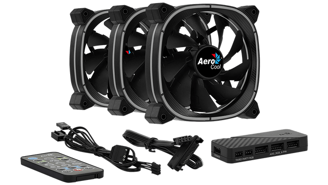 Abanico AeroCool Astro 12 Pro | 2x 120mm | ARGB PRO | Control Remoto