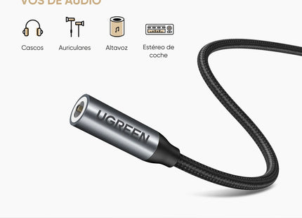 UGREEN Adaptador de Audio USB-C a 3.5 mm Negro, AV142