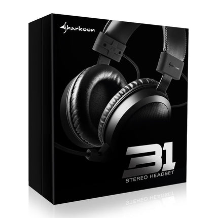 Headset Gaming Sharkoon B1 | Estéreo | 3.5 mm | Micrófono desmontable | Diadema metálica