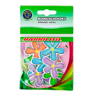 Barrilito calcomania de madera flores 10 piezas ws005