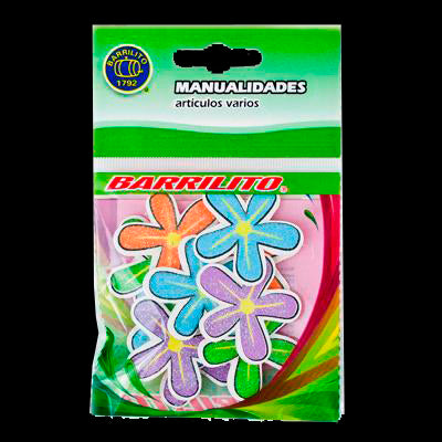 Barrilito calcomania de madera flores 10 piezas ws005