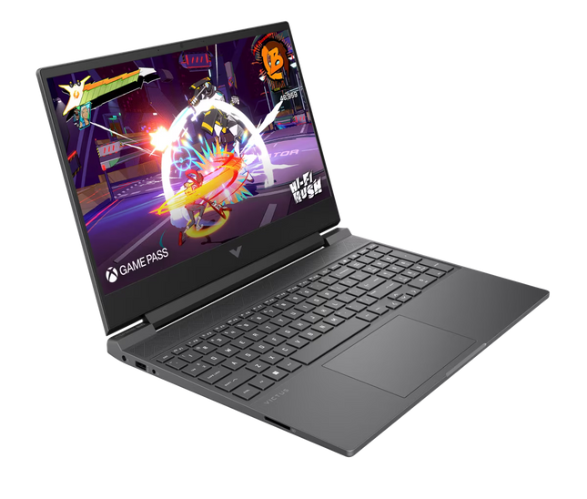 Teclado retroiluminado de laptop gamer HP Victus con teclas gaming optimizadas