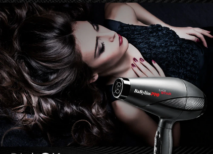Secadora BaByliss Black Star | 2000W | Motor AC Profesional | Tecnología Iónica | Negro