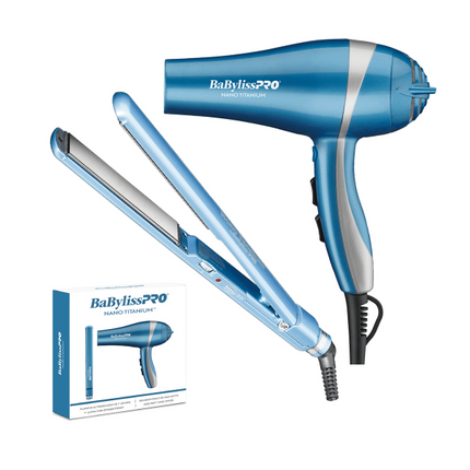 Pack Plancha Ultra 1” + Secadora Iónica 2000W BaByliss | Para cabello normal a grueso | Tecnología Iónica | Potencia profesional