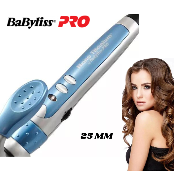 Rizadora BaByliss Nano Titanium | 1” (25mm) | Barril Cónico | Tecnología Sol-Gel | Profesional