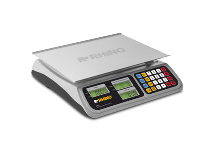 Rhino Báscula Peso-Precio 40 kg con Precisión de 2 g y Batería Recargable, BAR-8