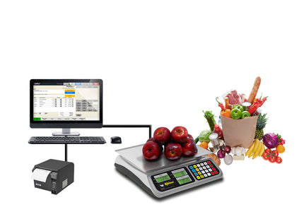 Rhino Báscula Peso-Precio 40 kg/2 g con Puerto USB y Batería Recargable, BAR-8RS