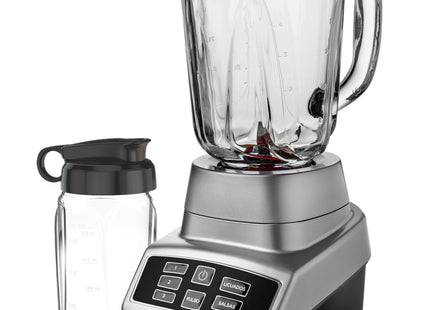 Licuadora Digital Black + Decker BL1840MS | 700W | Jarra de Vidrio 1.5L | 3 Velocidades | 2 Funciones Automáticas | Vaso Personal | Gris