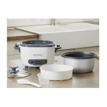 Olla Arrocera Black+Decker RC514 | 14 Tazas Cocidas (7 Tazas Crudas) | 500 W | Función Mantener Caliente | Blanca