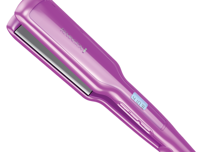 Plancha de cabello Remington S5520 con placas de cerámica negra cerrada vista frontal