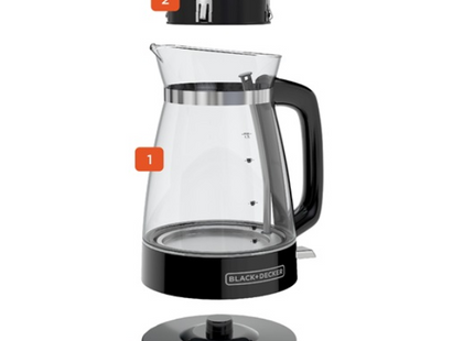 Hervidor Eléctrico Black+Decker KE7000B‑LA | 1.7 L | 1500 W | Iluminación LED | Base 360° | Apagado Automático