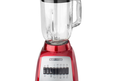 Licuadora Black + Decker BLBD210GSR | 550W | Jarra de Vidrio 1.25L | 10 Velocidades + Pulso | Roja