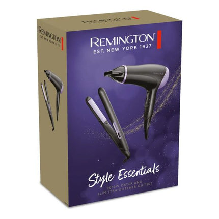 Remington combo secadora essential + plancha de cabello - D3016GP-110F