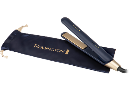 Alisadora Remington Sapphire Luxe S5805-110F | Cerámica Avanzada con Zafiros Reales | 230 °C | Control Digital | Azul Marino Champagne