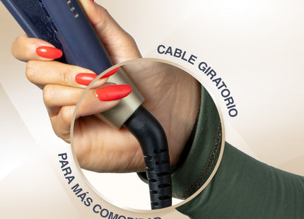 Alisadora Remington Sapphire Luxe S5805-110F | Cerámica Avanzada con Zafiros Reales | 230 °C | Control Digital | Azul Marino Champagne