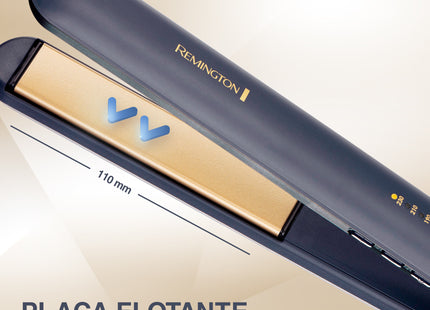 Alisadora Remington Sapphire Luxe S5805-110F | Cerámica Avanzada con Zafiros Reales | 230 °C | Control Digital | Azul Marino Champagne