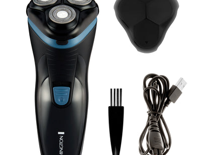 Afeitadora Rotativa Remington Style Series R1 R1001 | Inalámbrica | Cuchillas Dual Track de Acero Inoxidable | 30 Min de Uso | USB-C Recargable