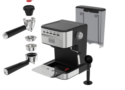 Cafetera Espresso Black + Decker EM0312-0SDLA | 20 Bar | Semiautomática