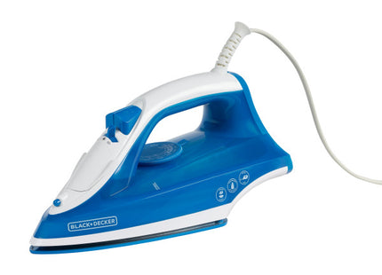 Plancha de Vapor Black + Decker TrueGlide IRBD350 | 1200W | Suela Cerámica | Golpe de Vapor | Azul