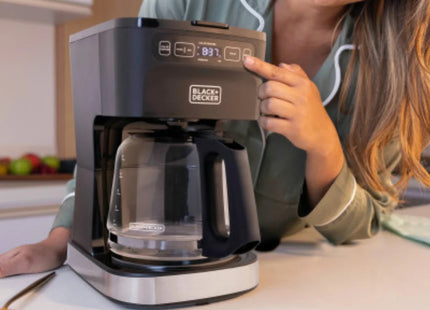 Black + Decker cafetera 12 tazas programable color gris plata  - CM0322-0SDLA