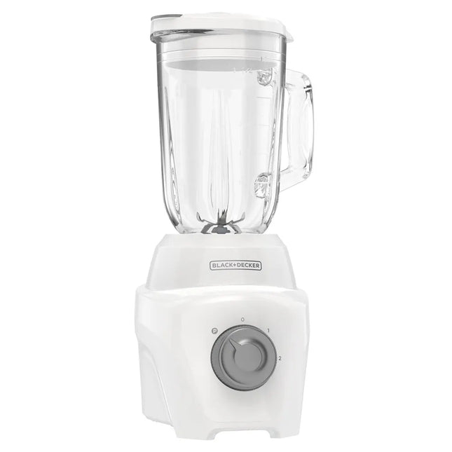 Licuadora Black+Decker Ice Crush BL0876‑0WDLA | 700 W | 2 Velocidades + Pulso | Jarra Vidrio 1.25 L | Acero Inoxidable | Blanca