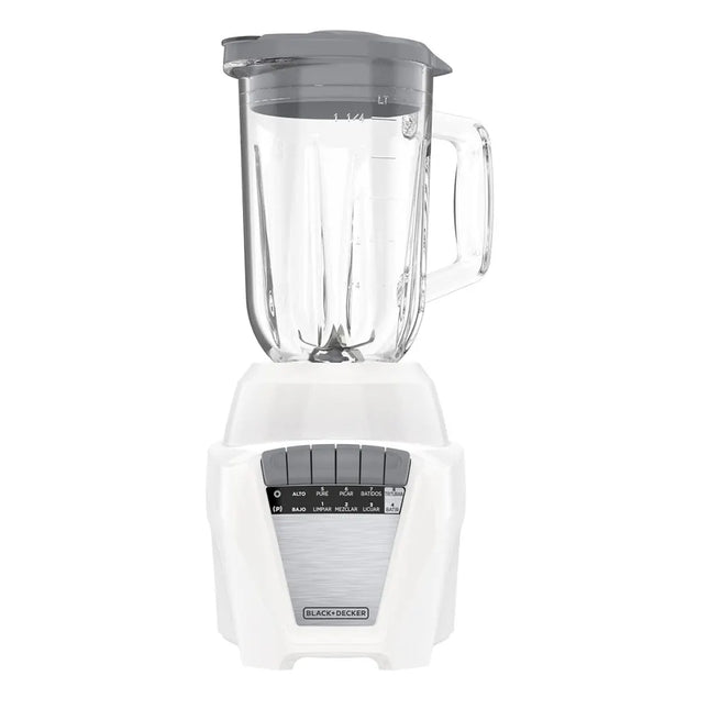 Licuadora Black+Decker BL0876‑1WDLA Ice Crush | 700 W | 8 Velocidades + Pulso | Jarra de Vidrio 1.25 L | Acero Inoxidable | Blanca