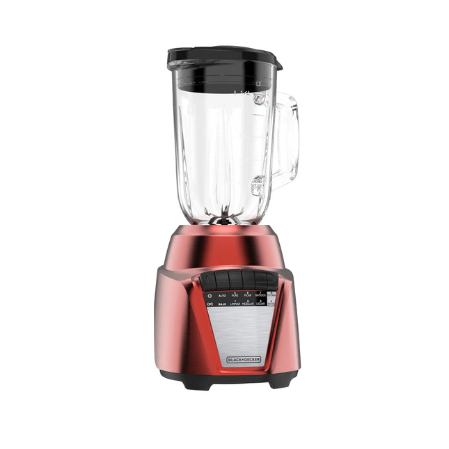 Licuadora Black+Decker BL0876‑2RDLA | 700 W | 8 Velocidades + Pulso | Jarra Vidrio 1.25 L | Acero Inoxidable | Roja