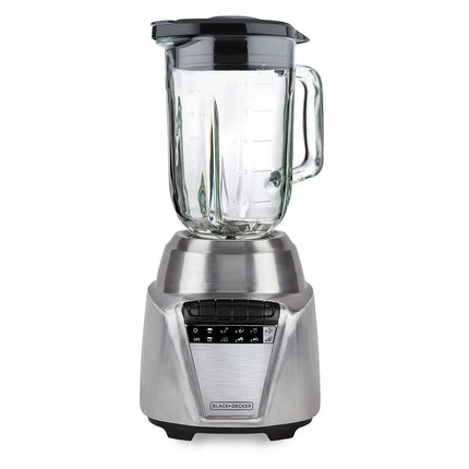 Licuadora Black+Decker BL0876‑2SDLA Ice Crush | 700 W | 8 Velocidades + Pulso | Jarra Vidrio 1.25 L | Acero Inoxidable | Gris Metálico