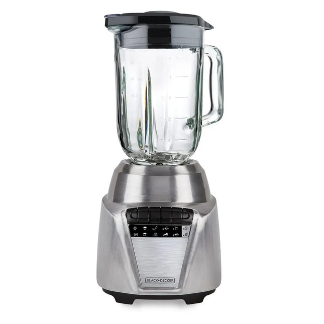 Licuadora Black+Decker BL0876‑2SDLA Ice Crush | 700 W | 8 Velocidades + Pulso | Jarra Vidrio 1.25 L | Acero Inoxidable | Gris Metálico