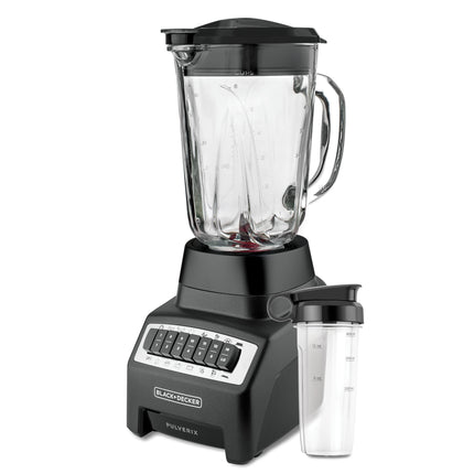 Licuadora Pulverix Black+Decker BL1140MB | 700 W | 12 Velocidades + Pulso | Jarra Vidrio 1.5 L | Vaso Personal 500 ml | Sensor IntelliFuse™