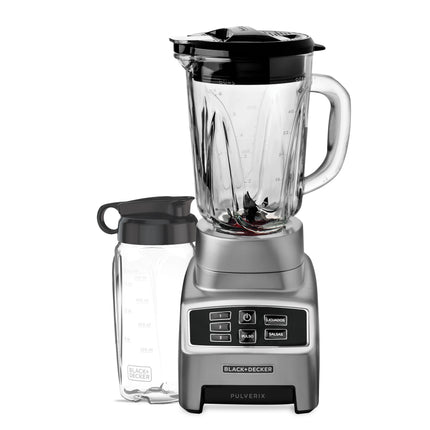 Licuadora Digital Black+Decker BL1840MS | 700 W | 3 Velocidades + Pulso + 2 Programas Automáticos | Jarra Vidrio 1.5 L | Vaso Personal 500 ml