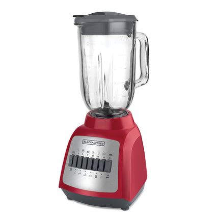 Licuadora Black+Decker BLBD210GSR | 550 W | 10 Velocidades + Pulso | Jarra Vidrio 1.25 L | Roja