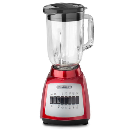 Licuadora Black+Decker BLBD210GSR | 550 W | 10 Velocidades + Pulso | Jarra Vidrio 1.25 L | Roja