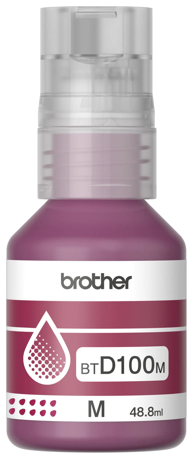Botella de tinta Brother BTD100M magenta original 48.8ml para impresoras InkBenefit Tank